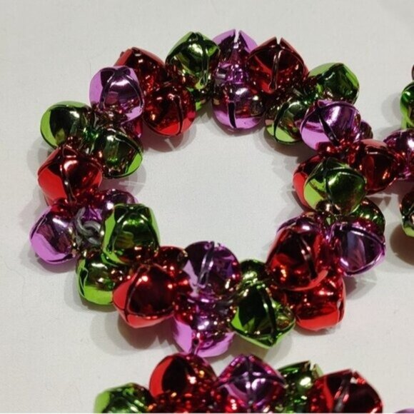 6 Multicolor Jingle Bell Holiday Napkin Rings - Picture 4 of 9